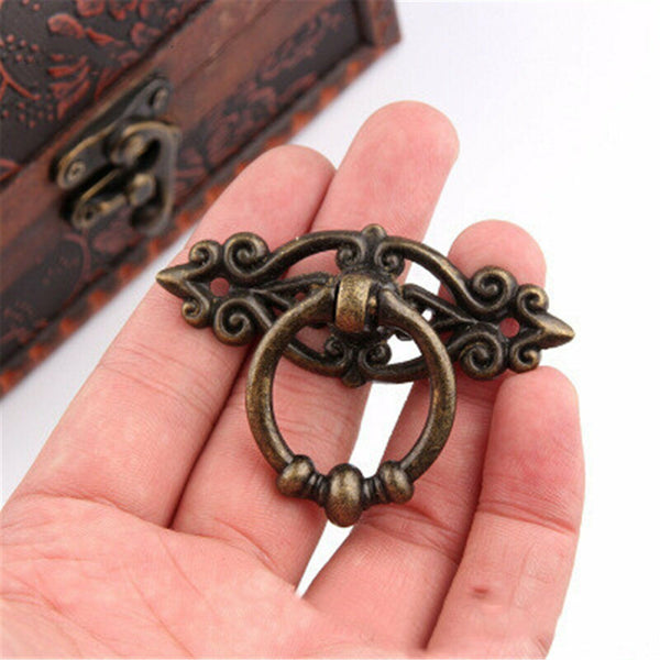 5PCS Vintage Handles Cabinet Drawer Cupboard Door Iron Knob Antique Brass Pull - Lets Party