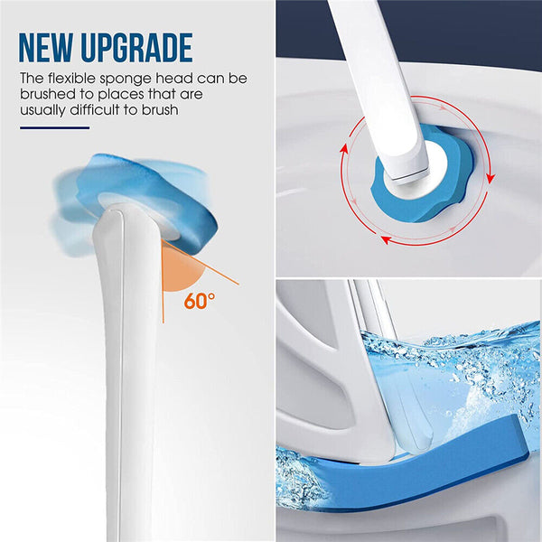 Disposable Bathroom Toilet Brush Holder Set Replacement Cleaning Head Refills AU