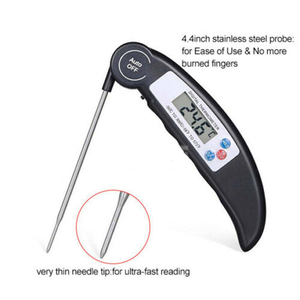 2pcs Foldable Digital Thermometer Probe Temperature Kitchen Cooking Food BBQ Mea