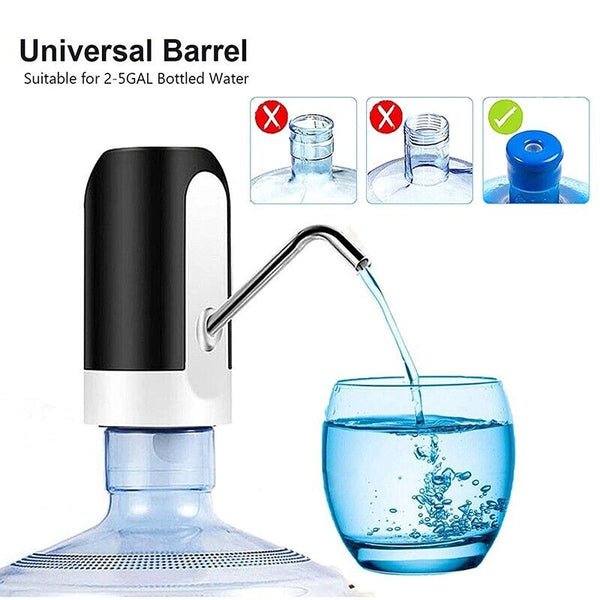 Electric Water Bottle Pump Dispenser Drinking USB Button Black White Drinking AU
