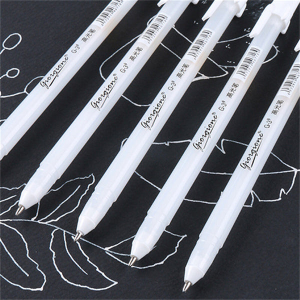 3Pcs White Gel Ink Marker Pen Drawing Sketching Painting Art Fine Tips Pens DIY