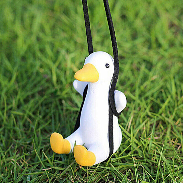 Car Pendant Cute Anime Little Duck Swing Auto Rearview Mirror Hanging Ornament