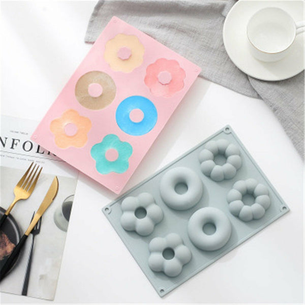 2pcs Silicone Mould Chocolate Donut Cake Muffin Baking Pan Cupcake Cake Tray AU