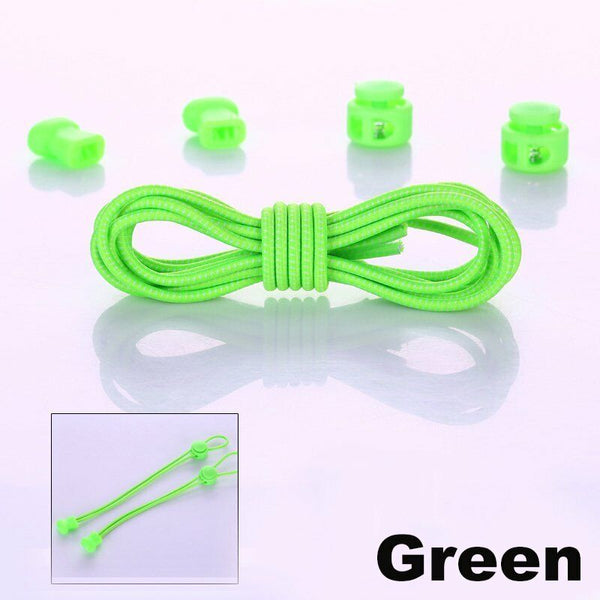 2-Pairs No Tie Shoelaces Elastic Lock Shoe Laces For Adults Kids Sports Sneaker