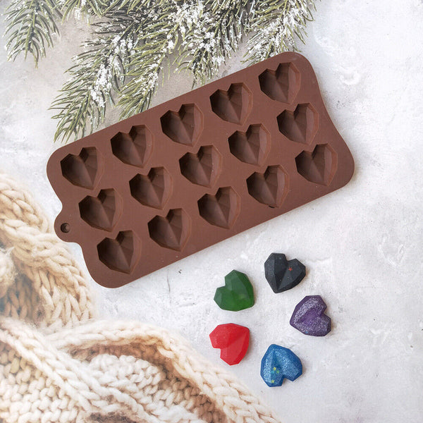 15 Holes Heart Silicone Mould Cake Candy Cookie Chocolate Baking Cake Mold AU