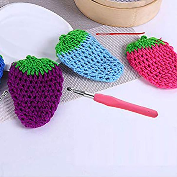 17x Crochet Hook Set Aluminum Knitting Needles Sewing DIY Tools Soft Grip Handle