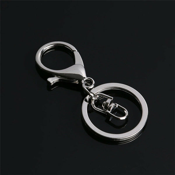 20PCS Silver Swivel Lobster Clasp Trigger Clip Key Ring Keychain Split Rings DIY