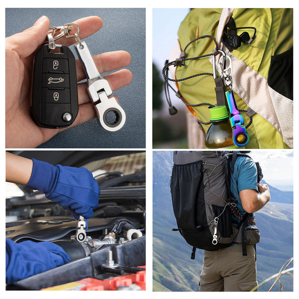 Mini 10mm Ratchet Spanner Portable Wrench Key Ring Key Chain Multifuntional