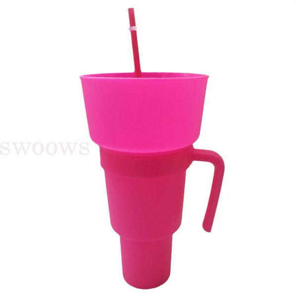 2-in-1 Stadium Tumbler Popcorn Cup Snack Cup Multifunctional Cup Bowl 1000ml AU