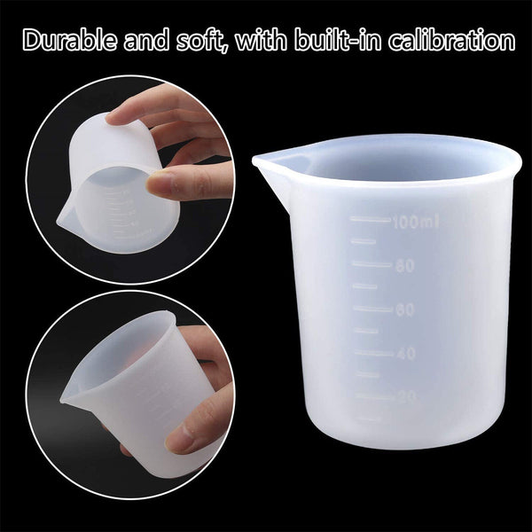 4/8/12X Silicone Measuring Cups Mixing Cup Resin Glue Tools Jewelry Casting Set