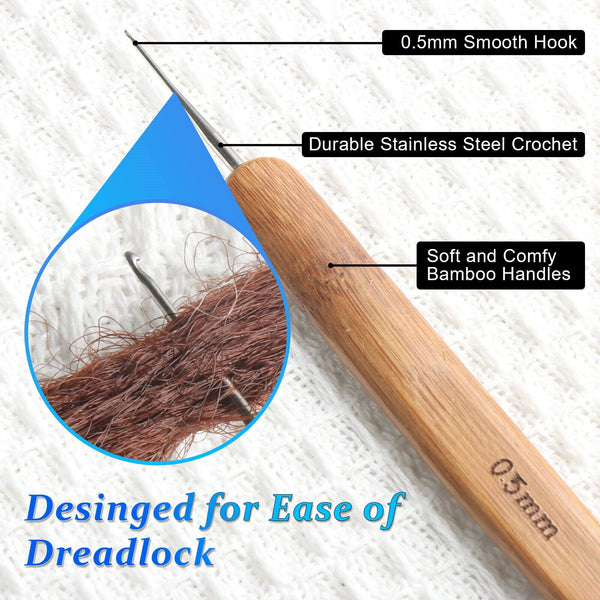 6PCS Dreadlock Crochet Needle for Dreadlocks Durable Dreadlock Crochet Hook Hair