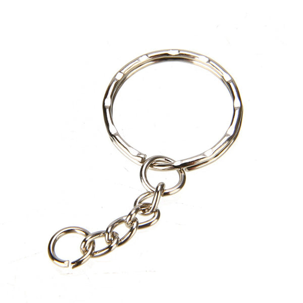 50 Pcs Bulk Split Metal Key Rings Keyring Blanks With Link Chains For DIY Craft