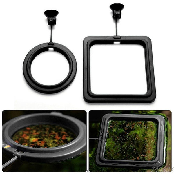 2PCS Fish Feeding Ring Aquarium Tank Station Floating Food Feeder Square/Circle