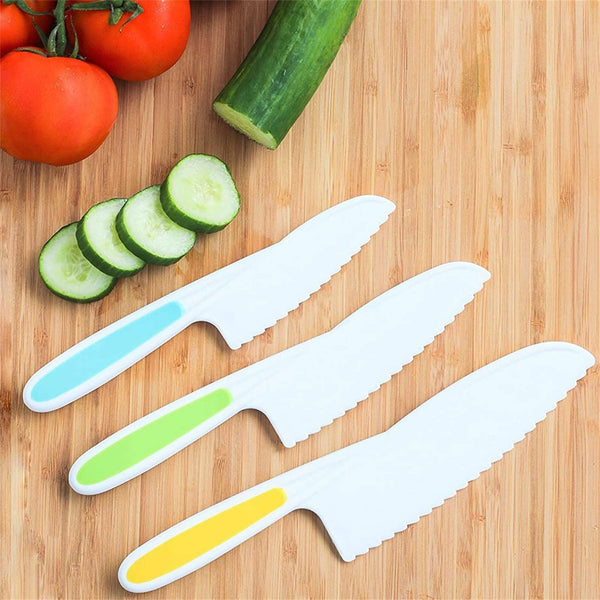 Kids Kitchen Knife Plastic Fruit Knife Safe Knives Bread Lettuce Salad AU