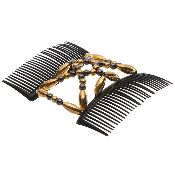 Beaded Stretchy Easy Magic Hair Comb Elastic Double Hair Clip Hair Accessories