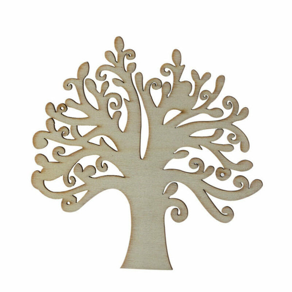 10Pcs Family Tree Wood Cutout Blank Wooden Embellishments For Arts DIY Crafts AU