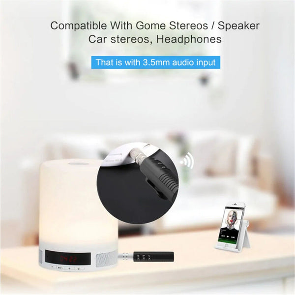 2PCS Wireless Bluetooth 3.5mm AUX Audio Music Receiver Stereo Home Car Adapter