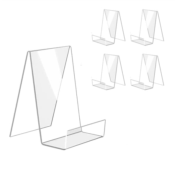 5xAcrylic Book Display Stand Photo Frame Brochure Artwork Retail Cookbook Holder