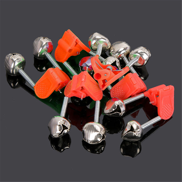 20PCS Red Hot Plastic Clip Double Rod Bite Alarm Fishing Biteoutdoor Bell Rings