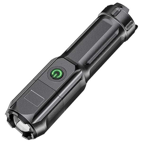 2PCS Zoomable USB Charging Flashlight Strong Flashlight Lamp Tactical Torches