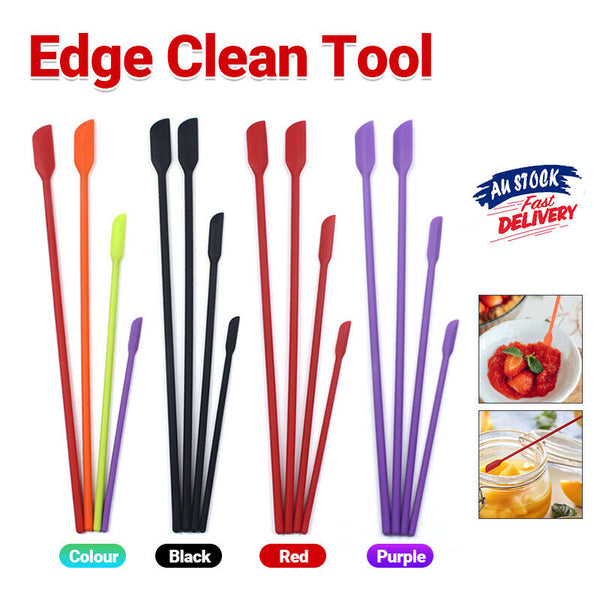 4x Silicone Mini Spatula Jar Scraper Scoop Tip Long Spatula Cosmetic Bottle B8A3