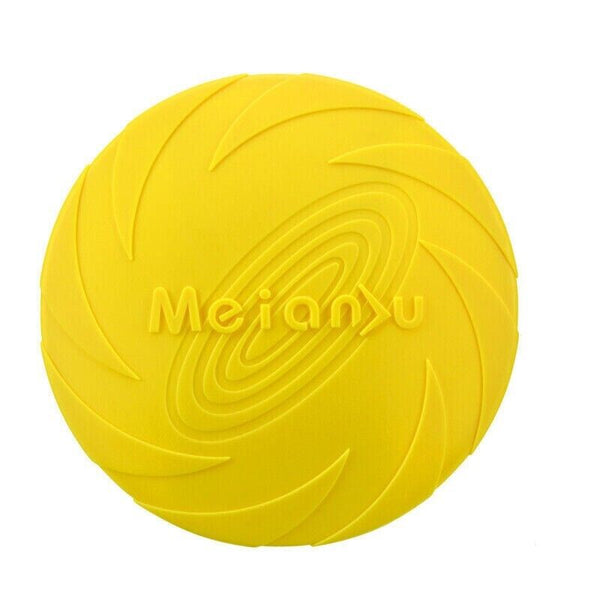 Dog Frisbee Rubber Pet Puppy Safe Exercise Fetch Outdoor Training Toy AU STOCK