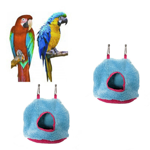 Bird Parrot Hammock Hut Practical Plush Snuggle Hanging Cave Cage Bed Tent AU
