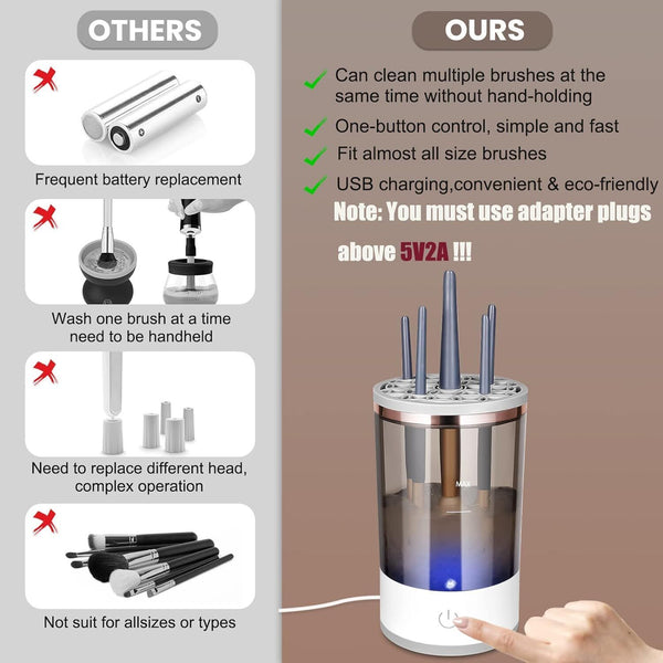 Automatic Brush Cleaner Electric Makeup Brush Cleaning Machine Fast Clean Dryer