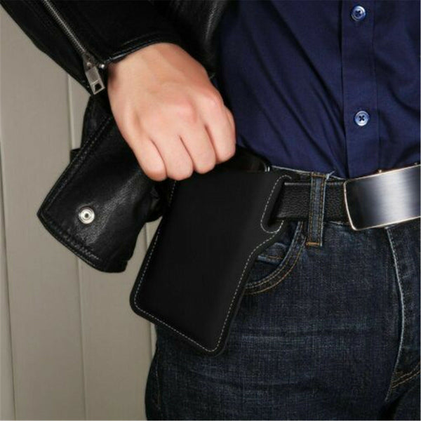 Men's Belt Clip Loop Holster Waist Bag Leather Pouch Cover Case For Mobile Phone