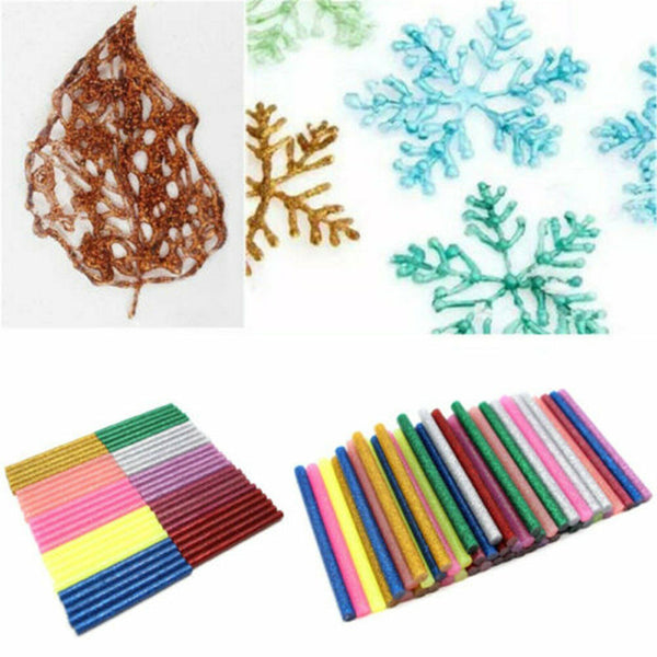 50pcs Multi Colour Hot Melt Glue Sticks Glitter For Electric Glue Gun Craft DIY