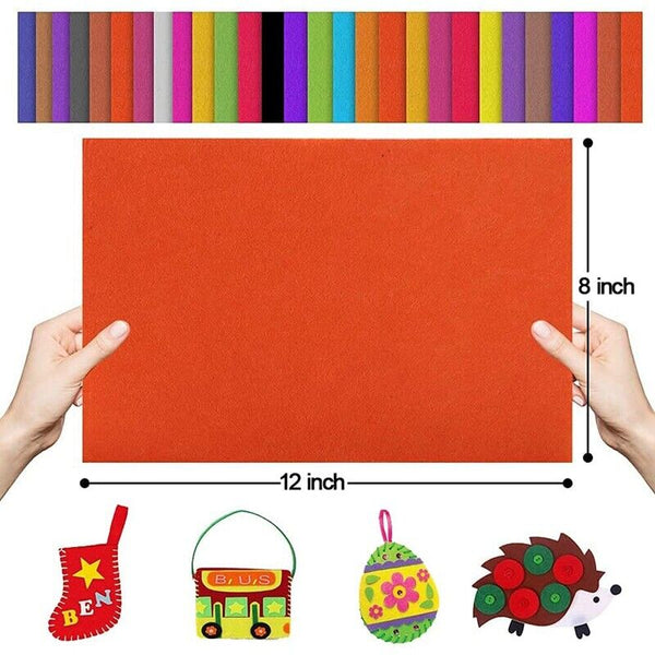 10 x Handicraft A4 Sheet Felt Fabric Crafting 1mm thick sewing Glue Scrapbooking