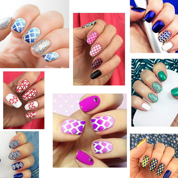 Full Set 24X Nail Art Stencil Stickers 72 Patterns Hollow Stamping Airbrush AU