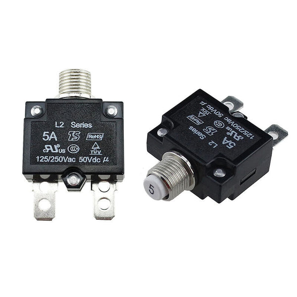 1/5x 5-15 AMP Push Button Manual Reset Thermal Circuit Breaker Overload Switch