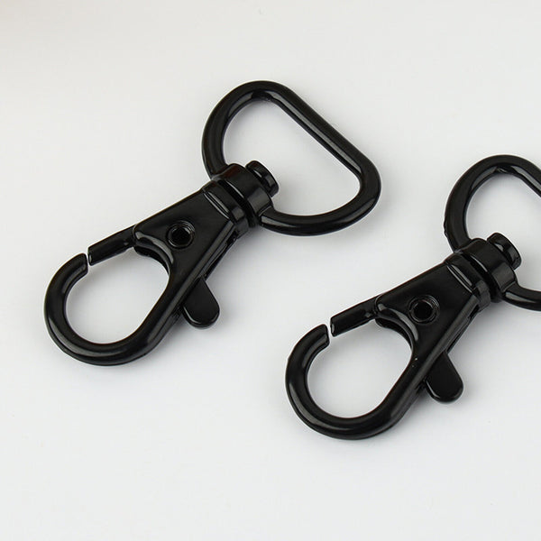 20X Black Lobster Clasp Swivel Trigger Clip Snap Keychains Hook Key Ring 20mm AU