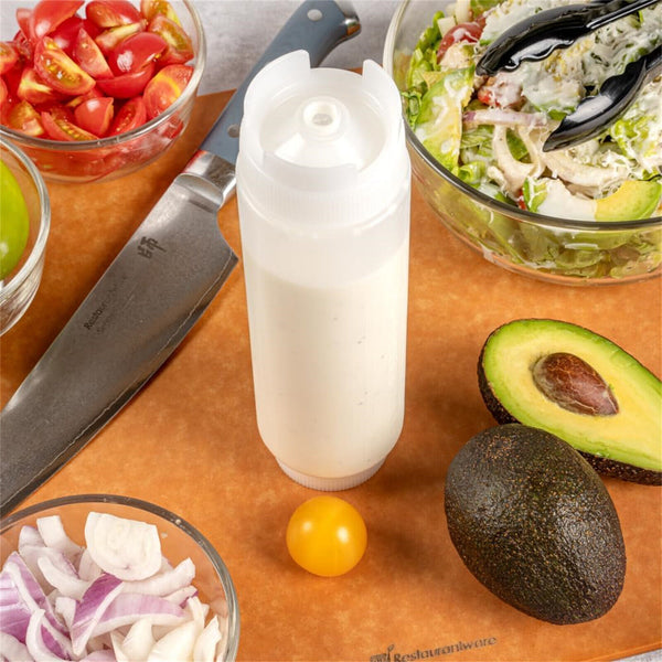 16Oz Double-ended Plastic Squeeze Bottles Large Capacity Sauce Dispenser Bottles