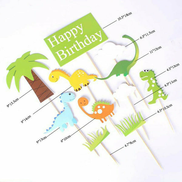 11X Dinosaur Cake Topper Dinosaurs Cupcake Birthday Party Cake Decor Kids Fun