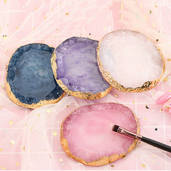 Colorful Resin Agate Painting Gel Palette Nail Art Mix Stirring Plate Nail Tool