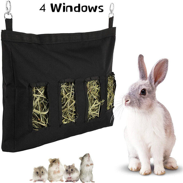 2Styles Rabbit Hay Bag Guinea Pig Pet Hanging Pouch Feeder Holder Eating Feeding