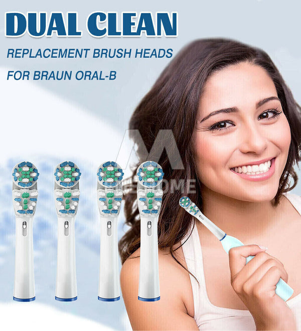 DUAL CLEAN Oral-B Compatible Tooth Brush Heads Electric Replacement Floss Flexi - Lets Party