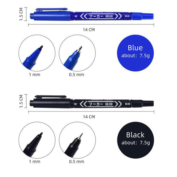 10x AU Tattoo Tool Surgical Marker Marking Pen Dual-Tip Skin Scribe Piercing