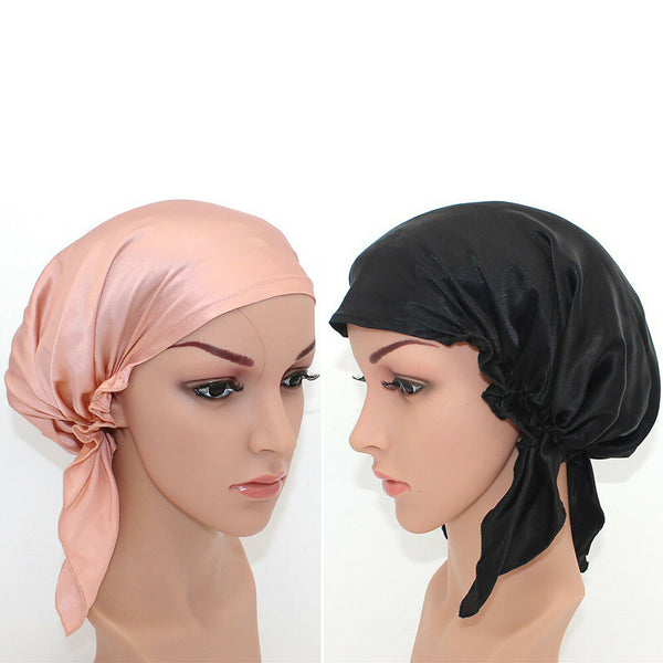 100% Pure Silk Night Cap Soft Sleeping Cap Hair Wrap Bonnet for Hair Care AU