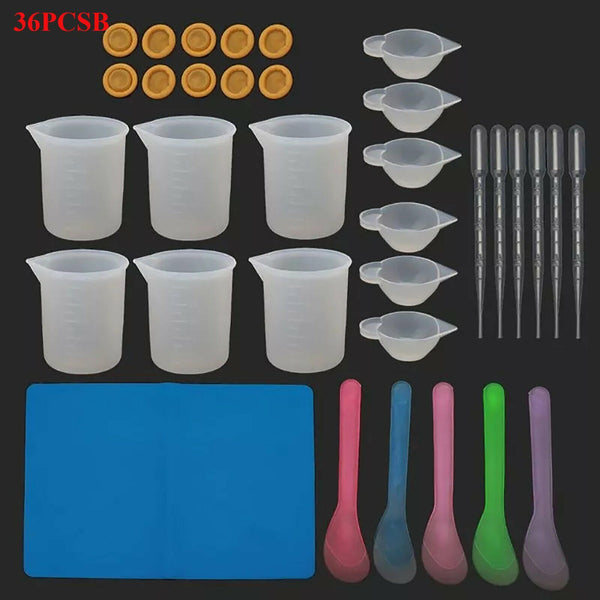 36x DIY Silicone Mixing Measuring Cups UV Resin Mold DIY Casting Jewelry Tool AU