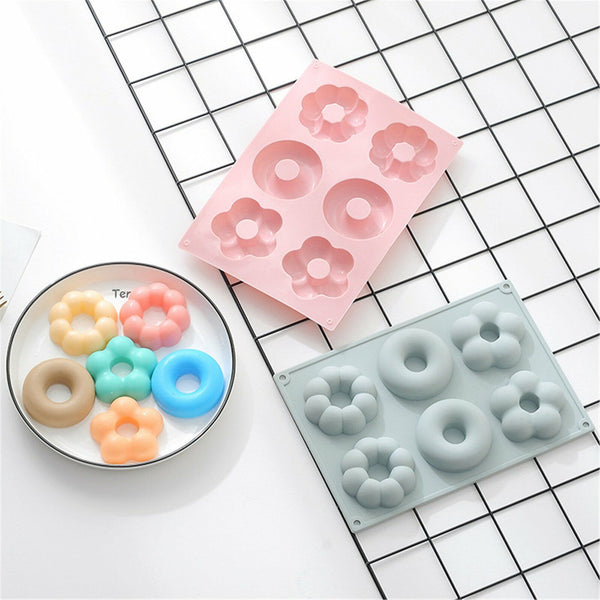 2pcs Silicone Mould Chocolate Donut Cake Muffin Baking Pan Cupcake Cake Tray AU