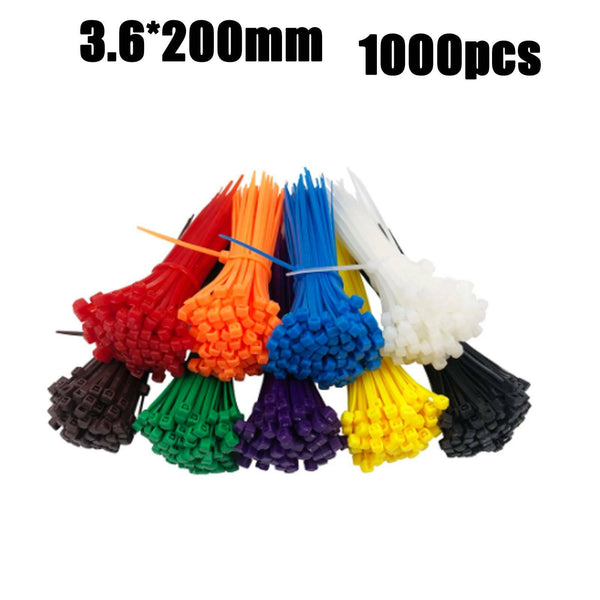 100pcs Colourful Cable Ties Zip Nylon UV Stabilised Bulk Cable Tie For Trade Use