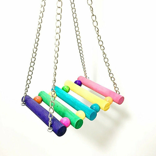 5 pcs Parrot Toys Hanging Swing Bird Bell Cage Parakeet Cockatiel Budgie Harness