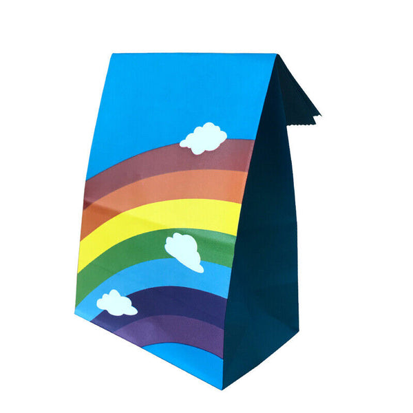 80PCS Kraft Paper Party Bag Seal Birthday Favor Kids Rainbow Candy paper bags