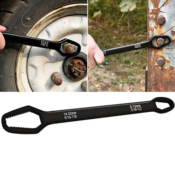 Universal Plum Screw Nuts Wrench 8-22mm Double Head Ratchet Spanner Repair Tools