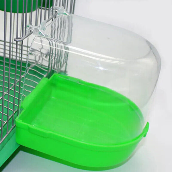 Bird Water Bath Tub For Pet Cage Hanging Bowl Parrot Birdbath Pet Cleaning AU