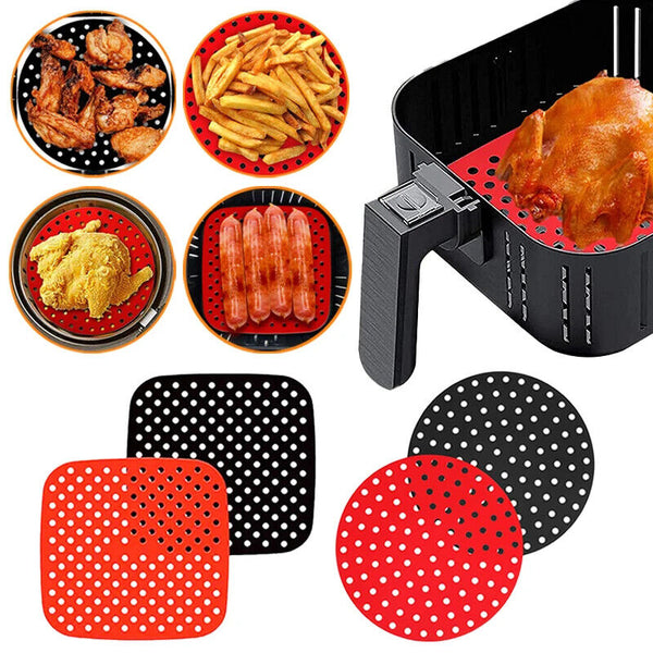 Reusable Air Fryer Liners Non-Stick Food-Grade Silicone Air Fryer Basket Mat New