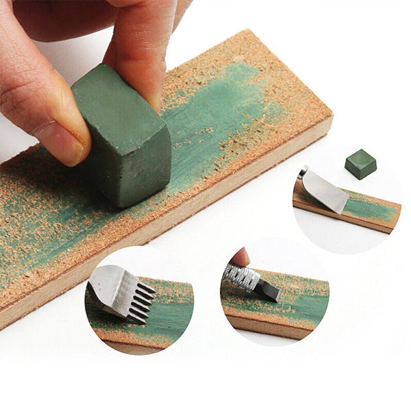 Dual Sided Leather Blade Strop Cutter Razor Sharpener Polishing Wooden Handle AU